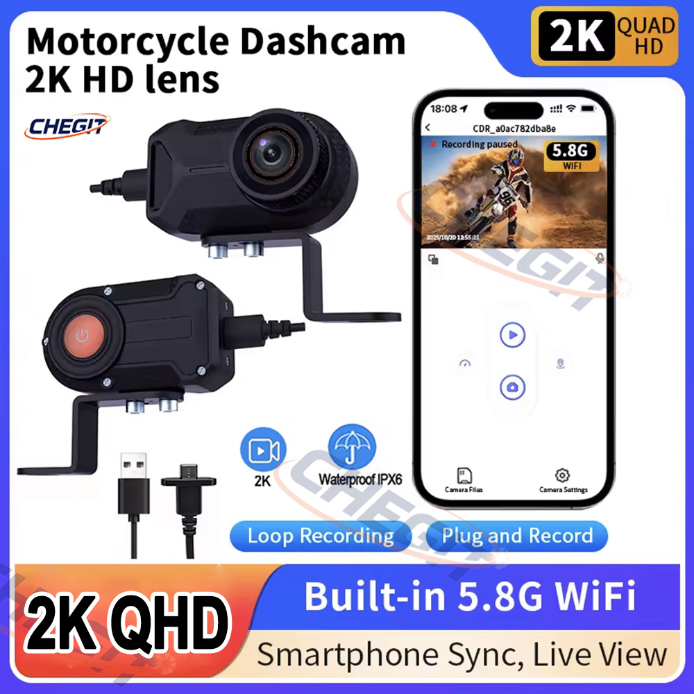 Cycling Loop - كاميرا دراجة نارية DVR بدقة 2K