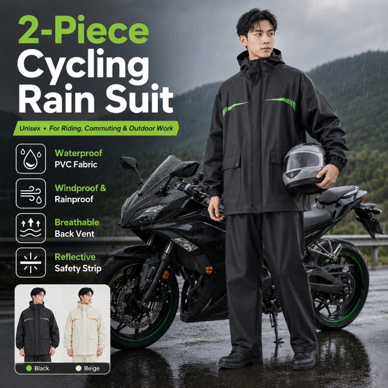 Cycling Commuter Rain Jacket - بدلة مطر للدراجات الهوائية مقاومة للماء