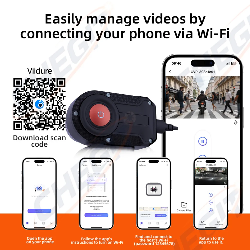جديد 2K HD دراجة نارية DVR WiF - مراجعة Cycling Loop وسعره