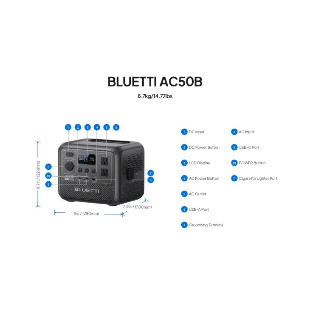 محطة طاقة محمولة BLUETTI AC50B - مراجعة Usb Charger Dynamo وسعره