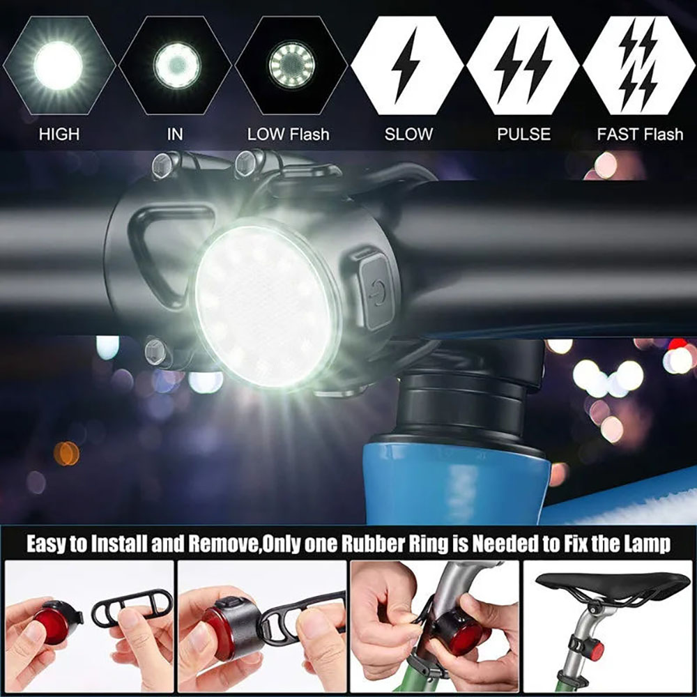 مجموعة أضواء دراجة LED قابلة ل - مراجعة Bike Light Front Rear وسعره